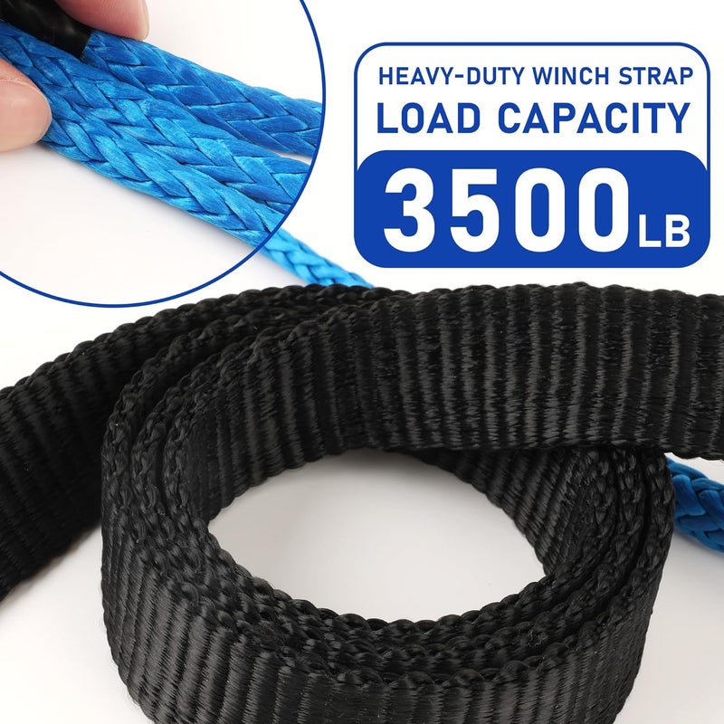 UCandy 64in Plow Strap for ATV UTV Winch, Heavy Duty Snow Plow Lift Strap, 3500lb High Tensile Strength Winch Snow Plow Straps for Use with Standard or Wide Winches - Image 4